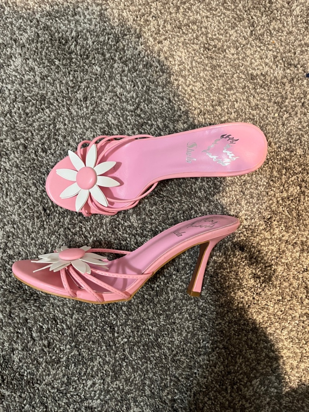 Pink Flower 3 Inch Heels